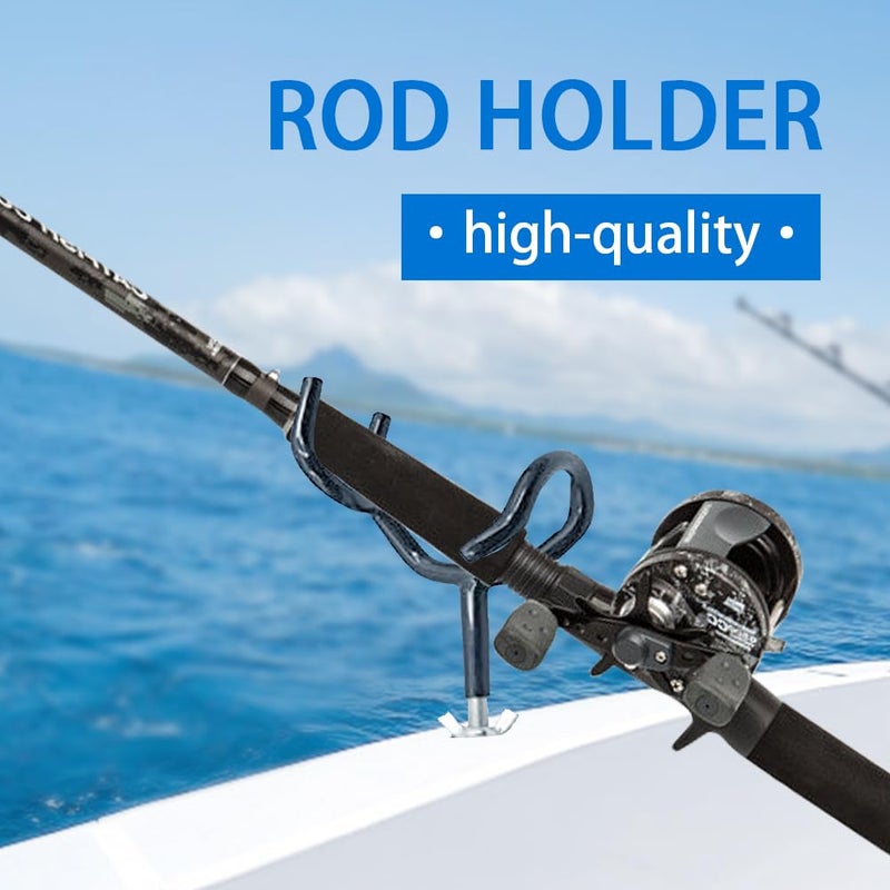 Haida 4PCS Sure Grip Steel 20 Degree Angle Rod Holder with Mounting Base Fishing Rod Holder for Boat, Ship, Yacht and More for Fishing Lovers - Image 2